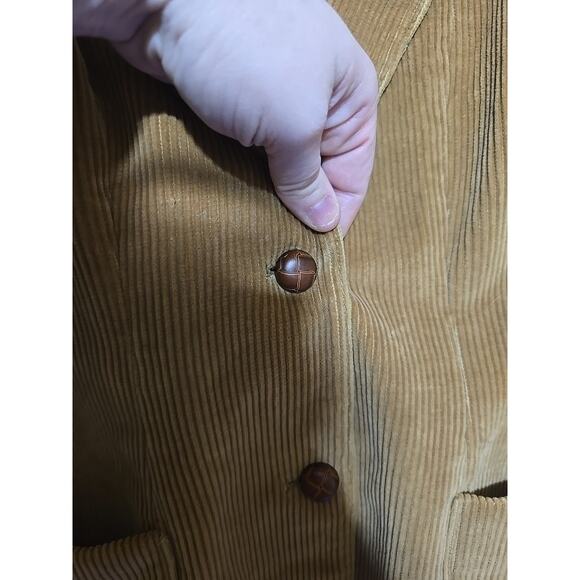 Vtg Hunters Run Tan 2-Button Academia Corduroy Blazer Jacket Women's Size 7 - Picture 3 of 11